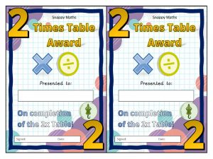 2x Table Certificate