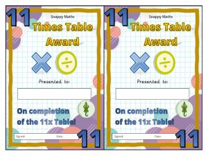 11x Table Certificates