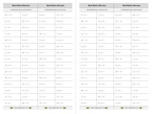 4x Table Multiplication and Division Mad Maths Minutes