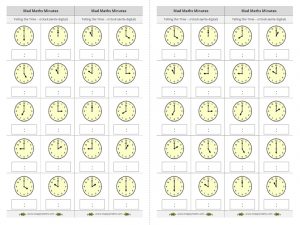 O'clock (digital) Mad Maths Minutes