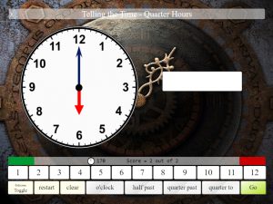 Telling the Time - Quarter Hours Interactive