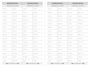 8x table multiplication and division mad maths minutes
