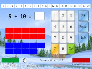 Add 1-digit to 10 Interactive Game