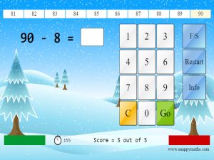 Add or subtract 1-digit and 2-digit numbers interactive game