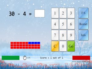 Subtract 1-digit number from a multiple of 10 interactive game