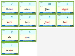 Number words zero to ten loop cards