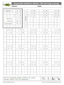 Expanded Addition Within 100 All Regrouping