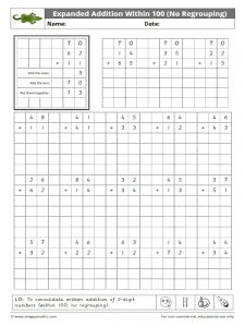 Expanded Addition Within 100, No Regrouping