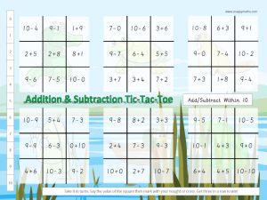Addition and Subtraction (within10) Tic-Tac-Toe