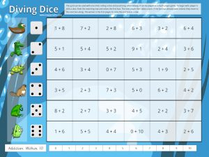 Addition (within 10) Diving Dice