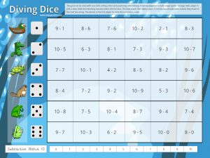 Subtraction (within 10) Diving Dice