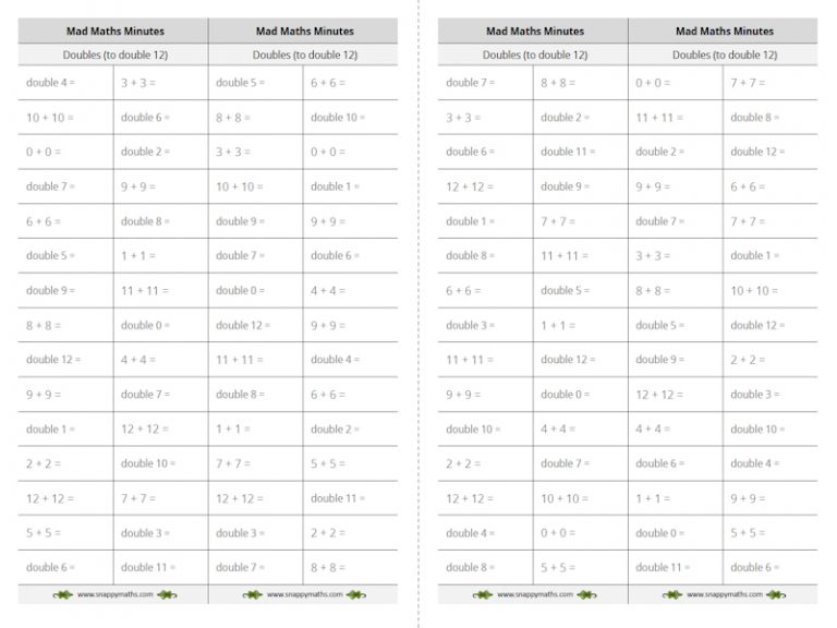 Doubles and Halves Worksheets and Games Snappy Maths